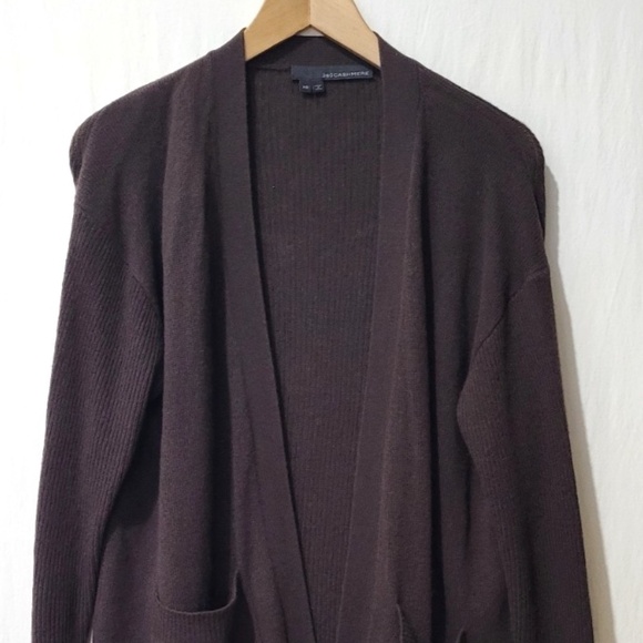 360 Cashmere Vianca Cashmere Long Cardigan in Cafe Noir - Picture 11 of 16
